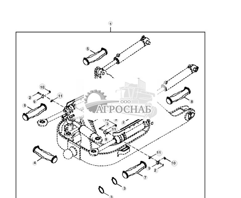 Комплект чехлов штоков, механизм изменения угла поворота и перекоса - ST842184 385.jpg